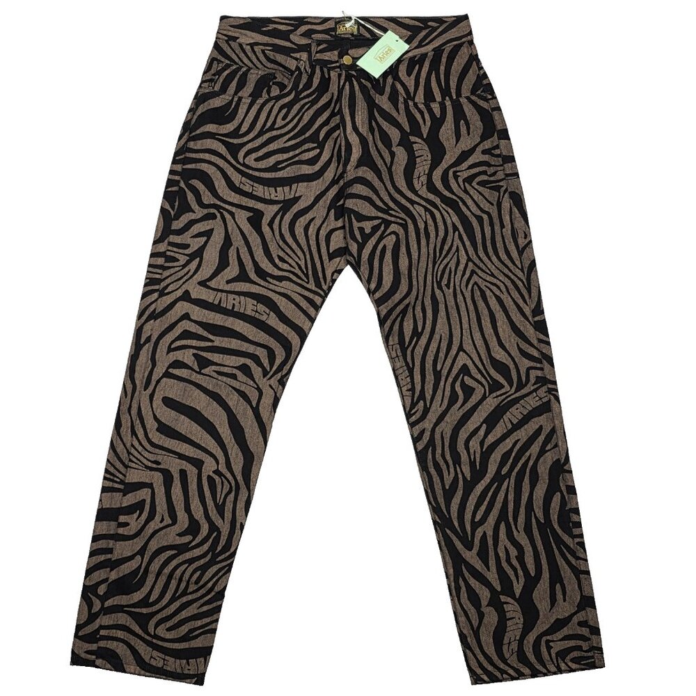 Aries Arise Tiger Print Batten Jeans Women's 32 Made In Italy Animal Pattern New